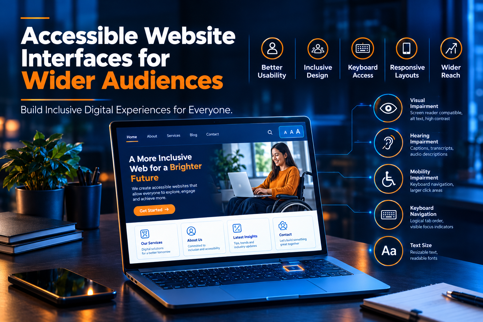 Accessible Website Interfaces for Wider Audiences